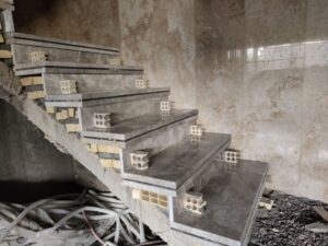 اجرای سنگ پله طراحی شده پرشین سیلک در پروژه اصفهان