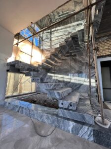 اجرای سنگ راه پله طرح پاندا